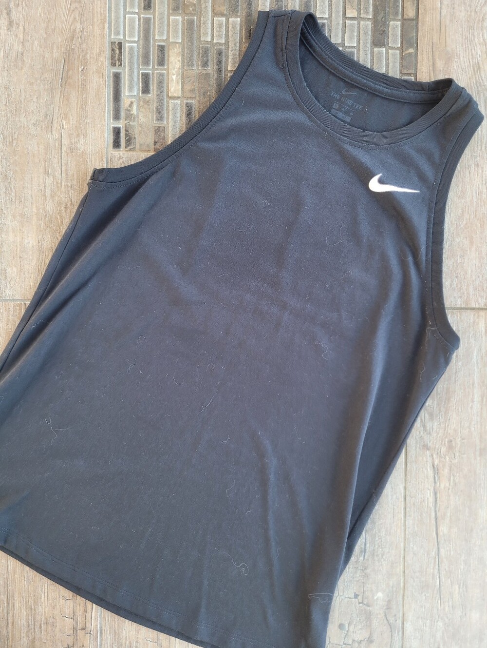 Nike Black Dri-FIT Athletic Tank with White Swoosh